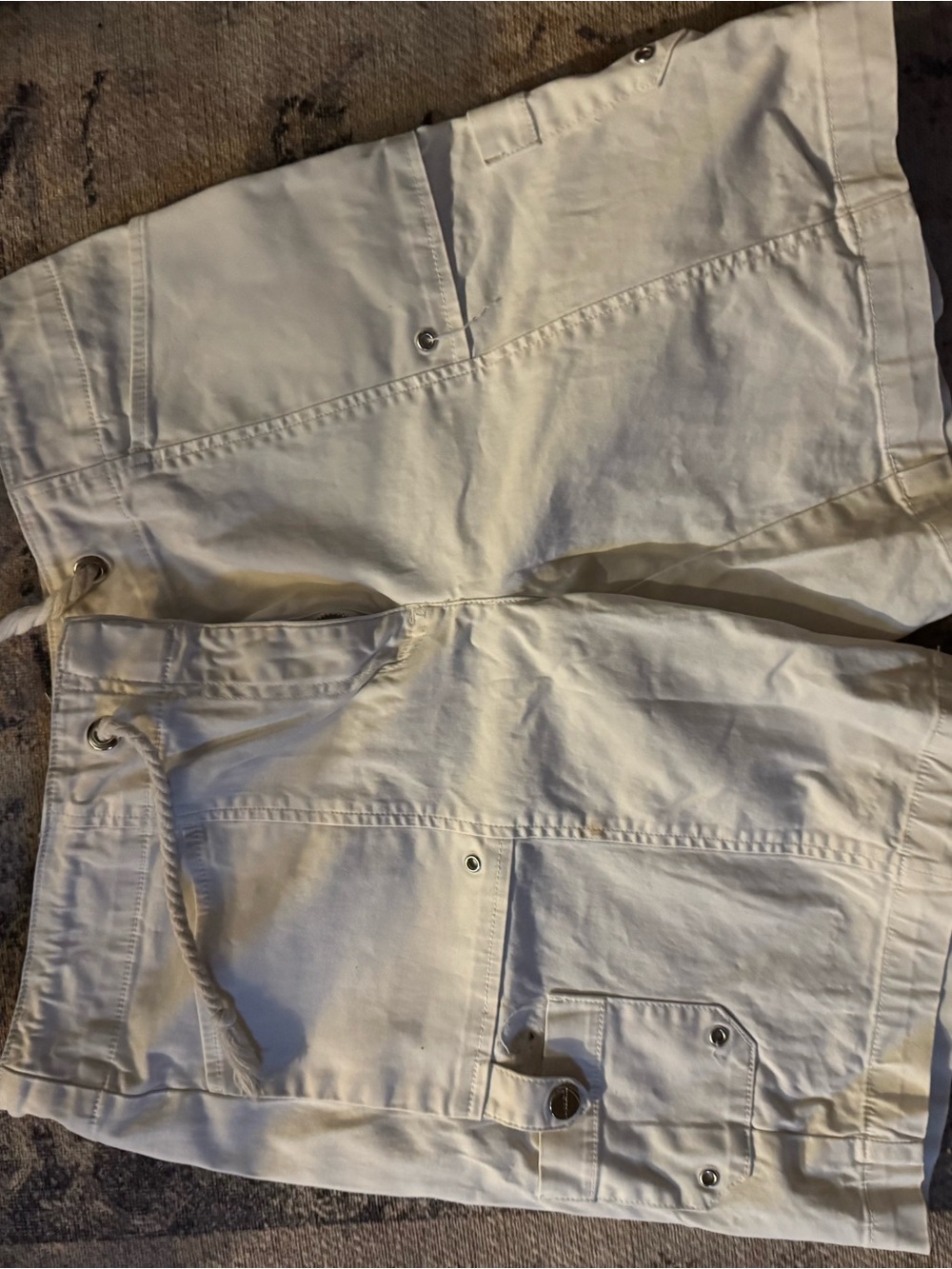 Jones New York Cream Cargo Shorts with Drawstring